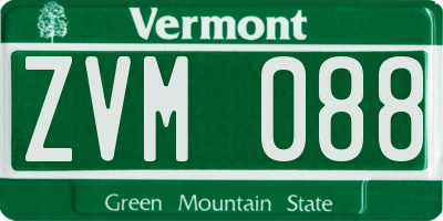 VT license plate ZVM088