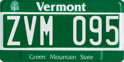 VT license plate ZVM095