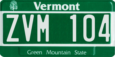VT license plate ZVM104