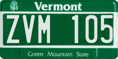 VT license plate ZVM105