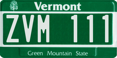 VT license plate ZVM111