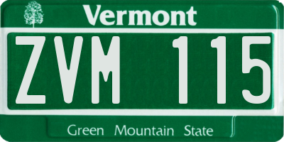 VT license plate ZVM115