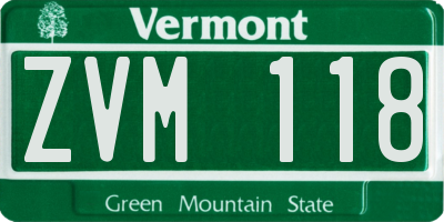 VT license plate ZVM118