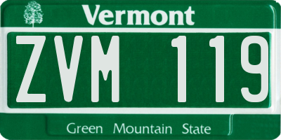 VT license plate ZVM119