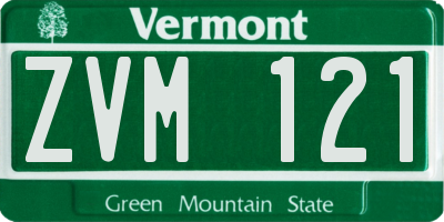 VT license plate ZVM121