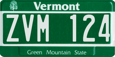 VT license plate ZVM124