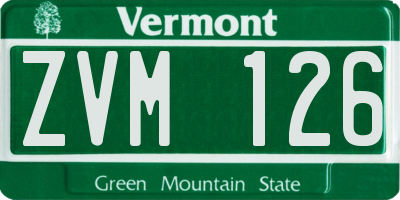 VT license plate ZVM126