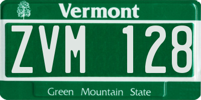 VT license plate ZVM128