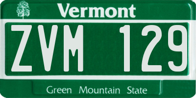 VT license plate ZVM129