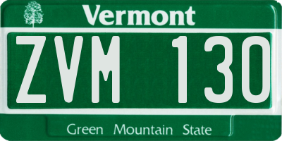 VT license plate ZVM130