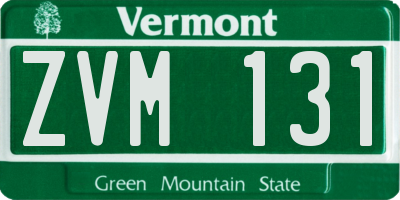 VT license plate ZVM131