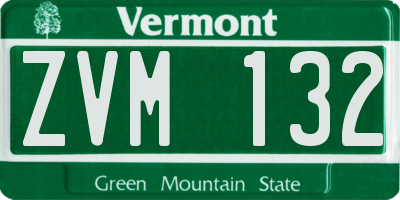 VT license plate ZVM132