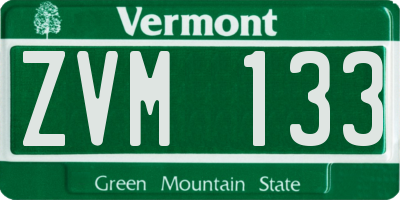 VT license plate ZVM133