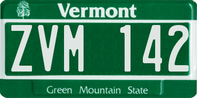 VT license plate ZVM142