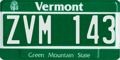 VT license plate ZVM143