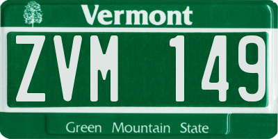 VT license plate ZVM149