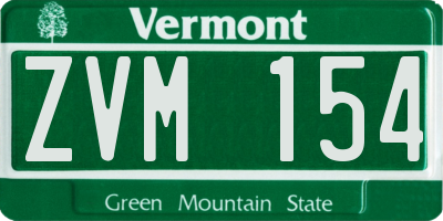 VT license plate ZVM154
