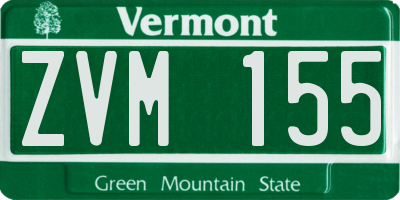 VT license plate ZVM155