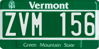 VT license plate ZVM156