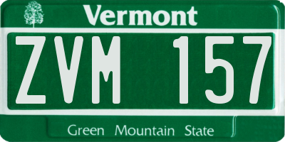 VT license plate ZVM157