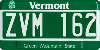 VT license plate ZVM162