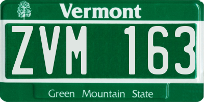 VT license plate ZVM163