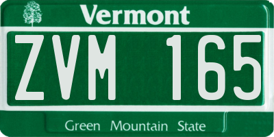VT license plate ZVM165