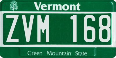 VT license plate ZVM168