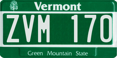 VT license plate ZVM170