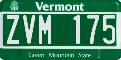 VT license plate ZVM175