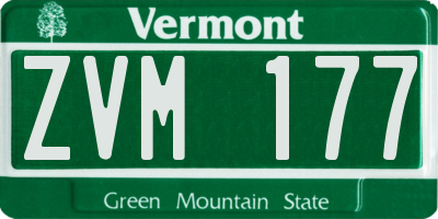 VT license plate ZVM177