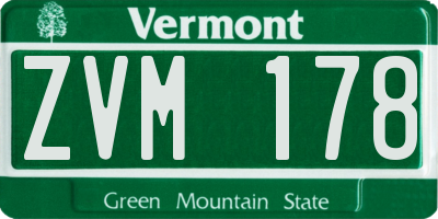 VT license plate ZVM178