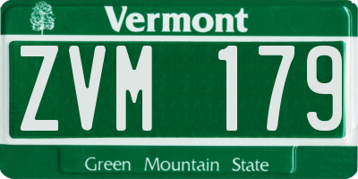 VT license plate ZVM179