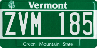 VT license plate ZVM185