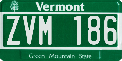 VT license plate ZVM186