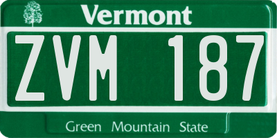 VT license plate ZVM187