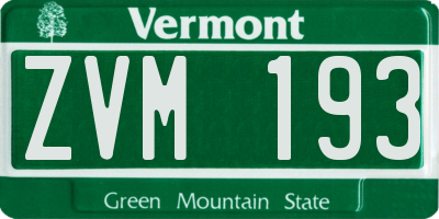 VT license plate ZVM193