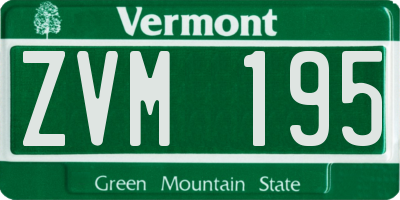 VT license plate ZVM195