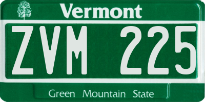 VT license plate ZVM225