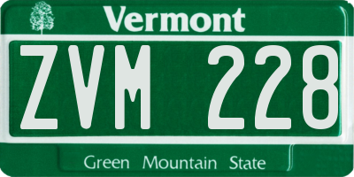 VT license plate ZVM228