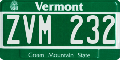 VT license plate ZVM232