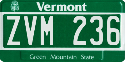 VT license plate ZVM236