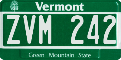 VT license plate ZVM242