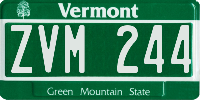 VT license plate ZVM244