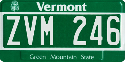 VT license plate ZVM246