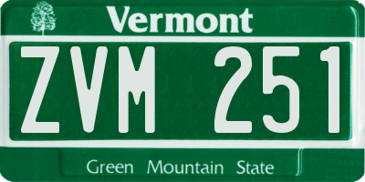 VT license plate ZVM251