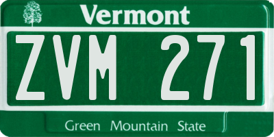 VT license plate ZVM271