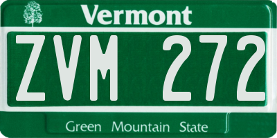 VT license plate ZVM272