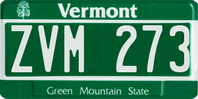 VT license plate ZVM273