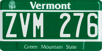 VT license plate ZVM276
